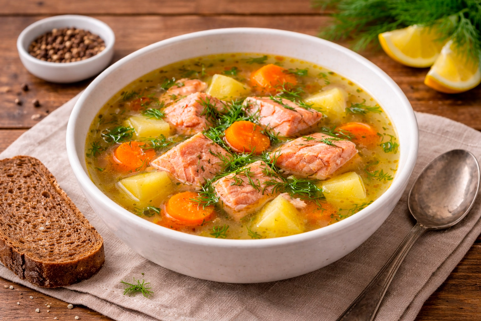 Суп из горбуши с овощами