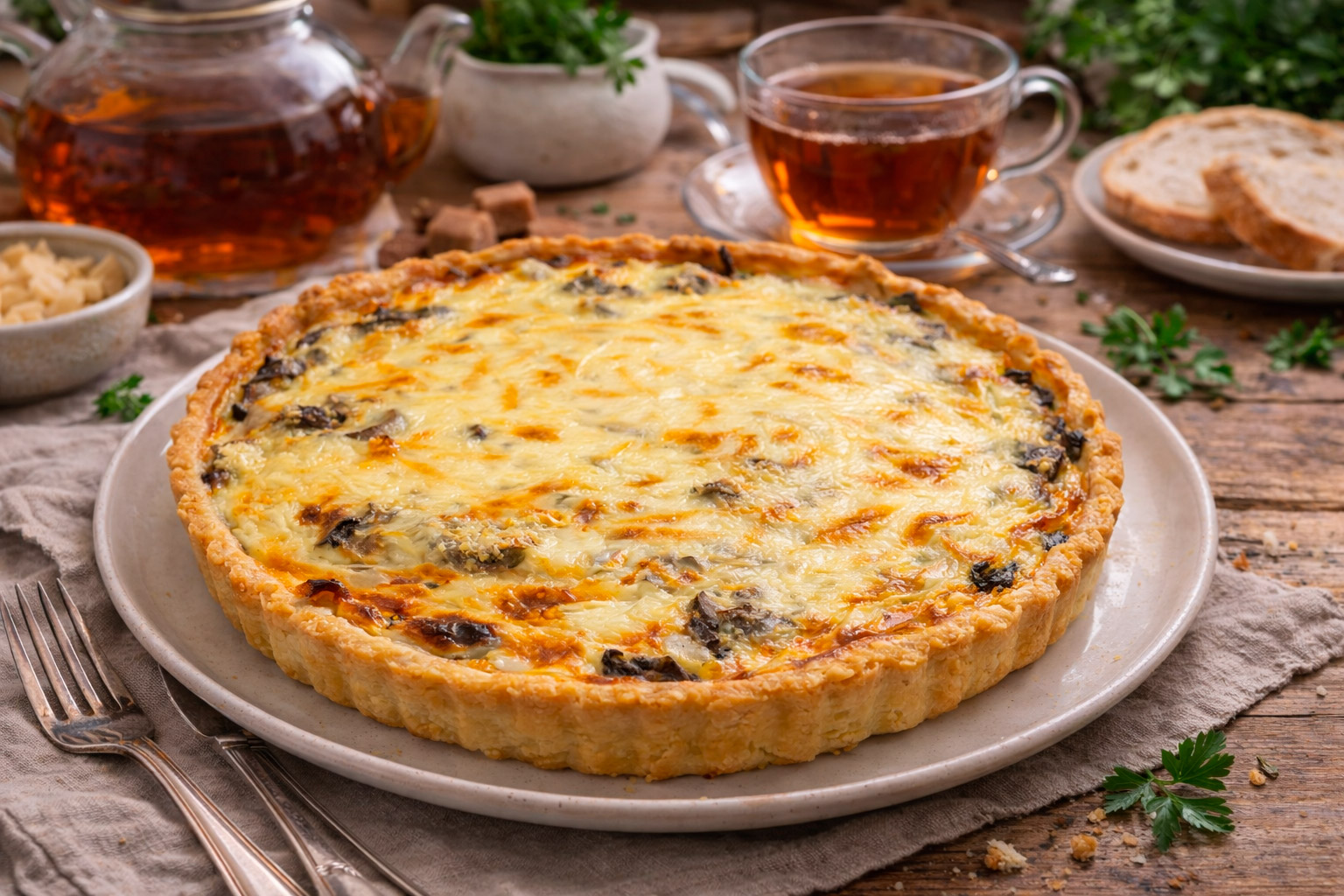 Пирог с курицей и грибами
